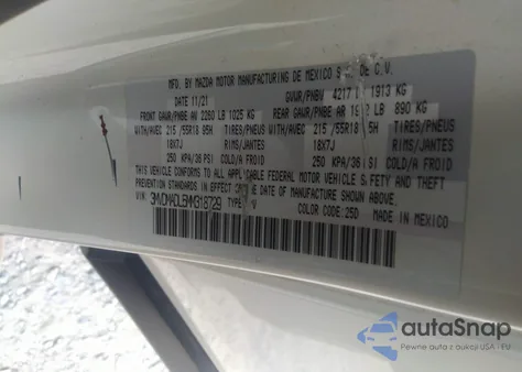 2021 Mazda Cx-30 Premium из США, поврежденный, VIN 3MVDMADL5MM318729